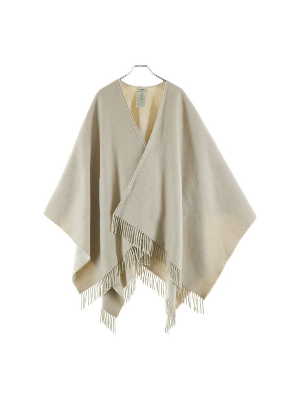 Fendi Reversible Wool and Cashmere Poncho Cape FF Monogram Beige